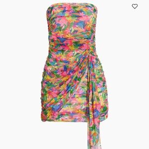 Anja Strapless Ruched Floral Minidress